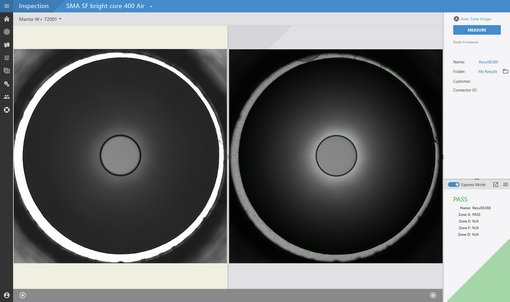 Test result and live view of a high-power SMA connector with 400 um core